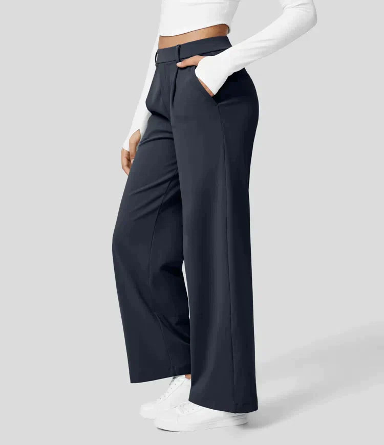 Seraphine - High-waisted stretch pants with straight leg