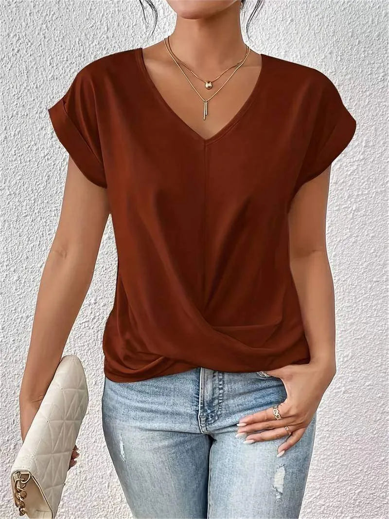 V-Neck Top - Modern Chic - Soft and Breathable - Perfect for Any Occasion