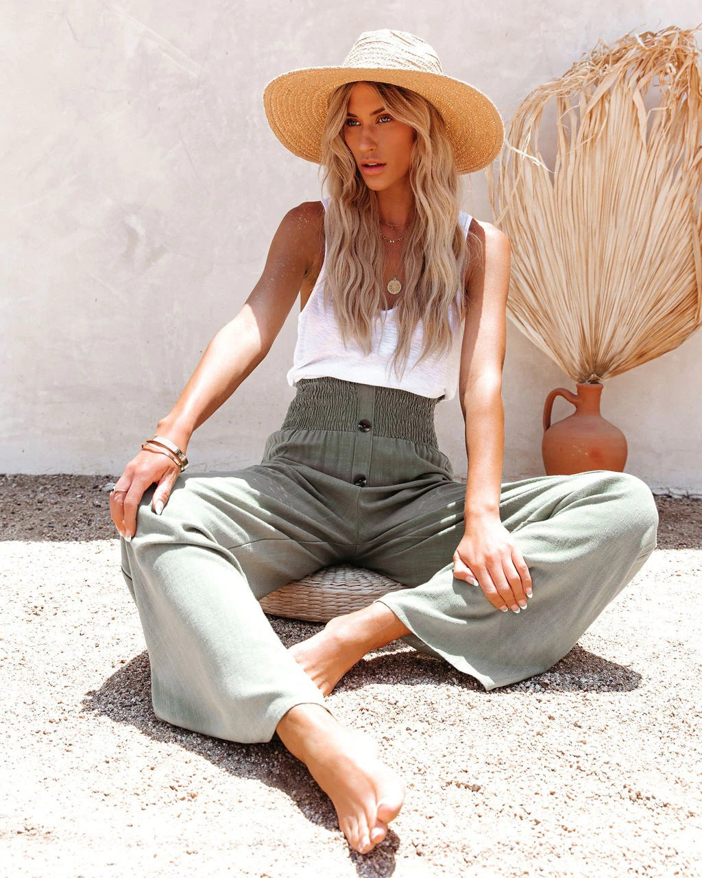 Linen pants with high waist - Niki