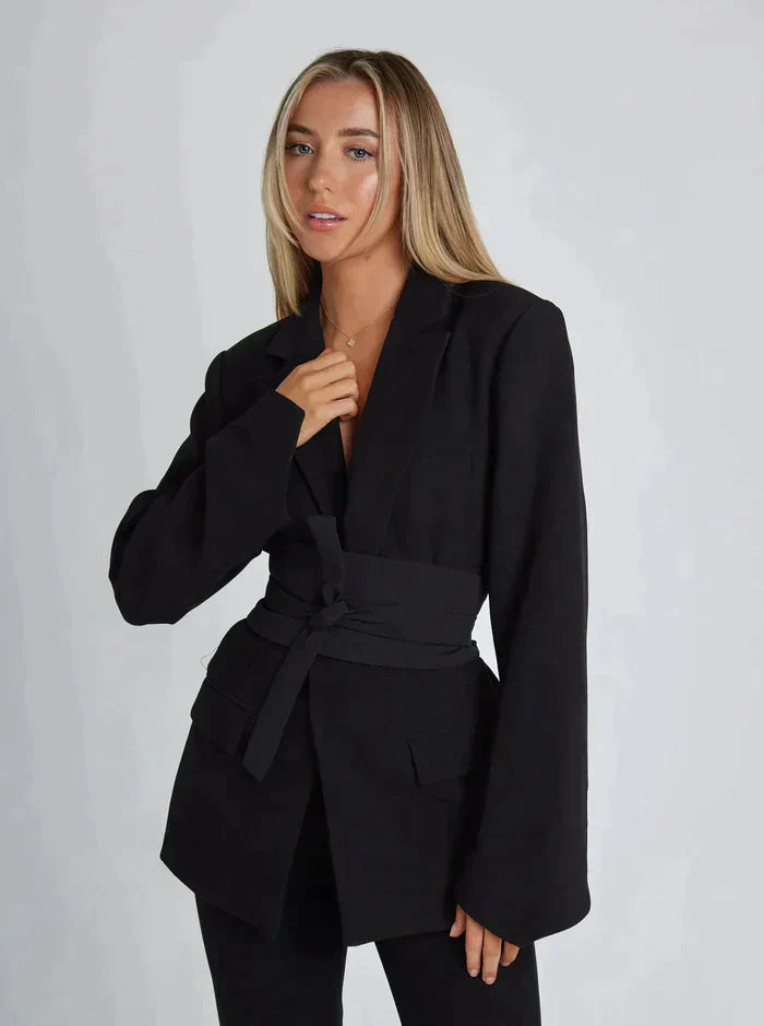 Blazer with belt for women