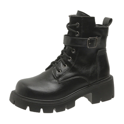 Ada Women's Thick Heel Medium-High Combat Boots