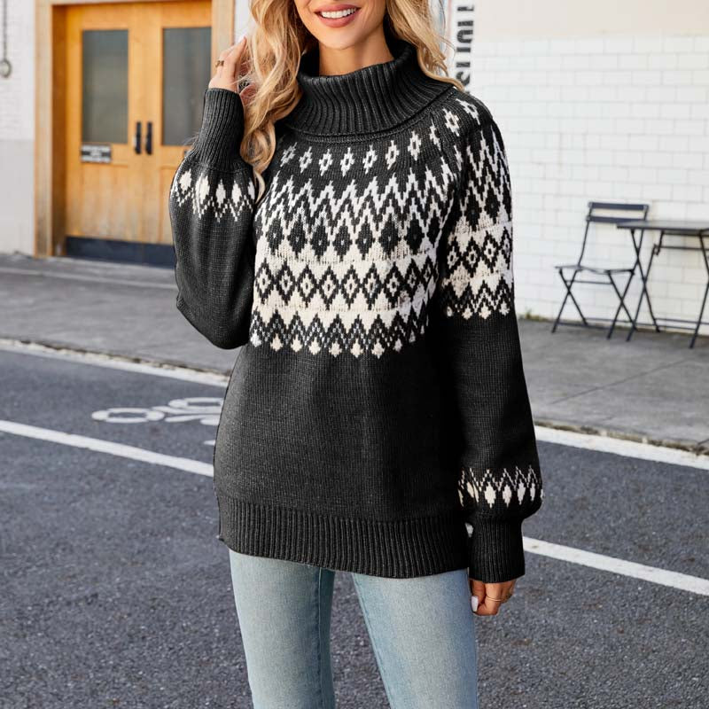 Xiana Sweater | Vintage Geometric Knitted Sweater