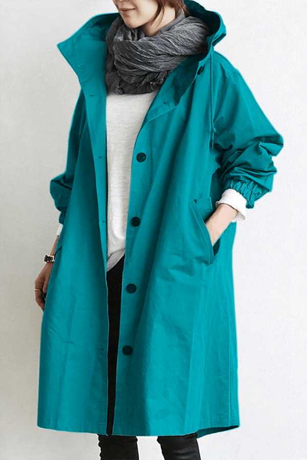 Women's oversized waterproof hooded jacket