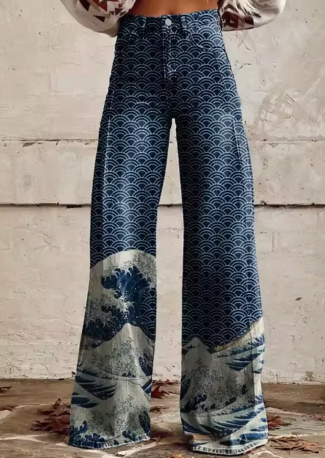 Anzhela - Wide pants with colorful print