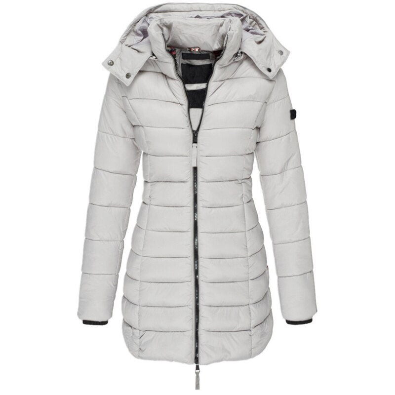 Stylish down jacket with hood and zipper: your choice for winter