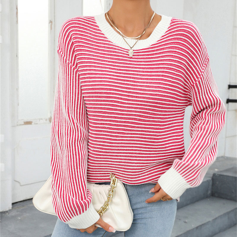 Xemira Sweater | Casual Striped Knitted Sweater