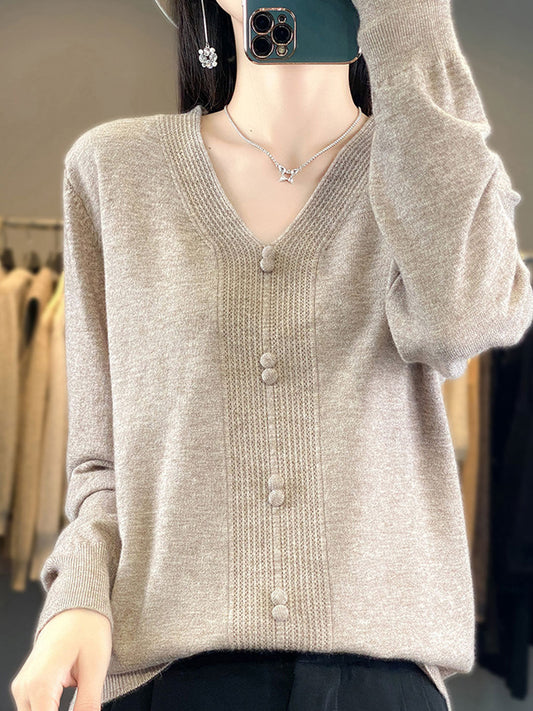 Wrenda-Lynn Sweater | Casual V-neck Knitted Sweater