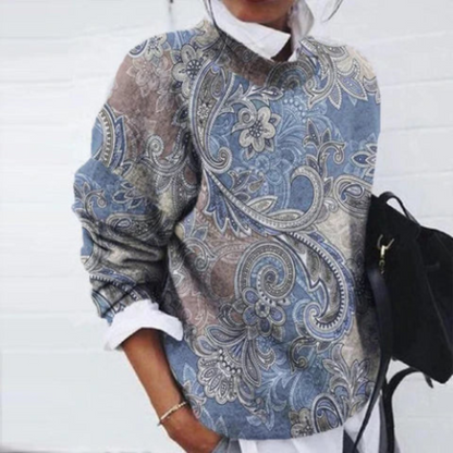 Lucillemin | Ladies Printed Long Sleeve Sweater | Warm