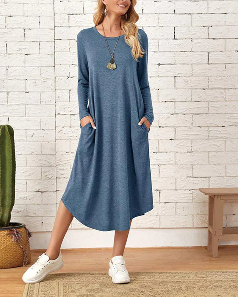 Zelda - Loose-fitting dress with long sleeves