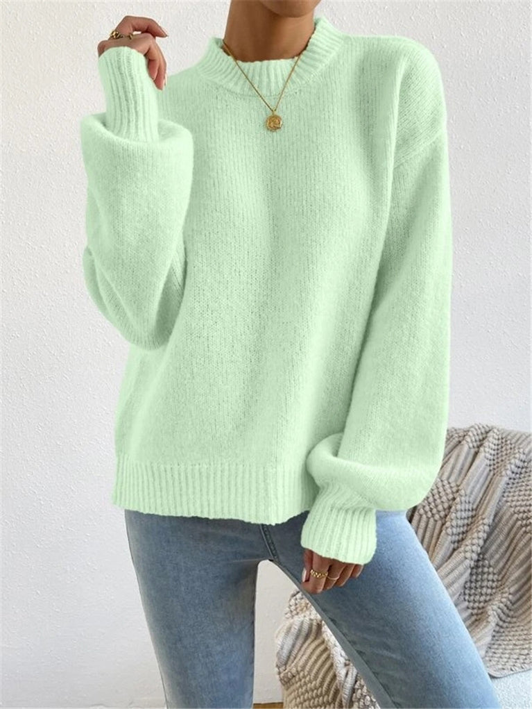 Women's elegant stand-up collar sweater