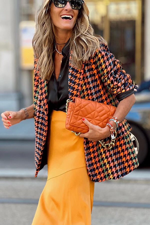 Wanice Blazer | Colorful Houndstooth Blazer