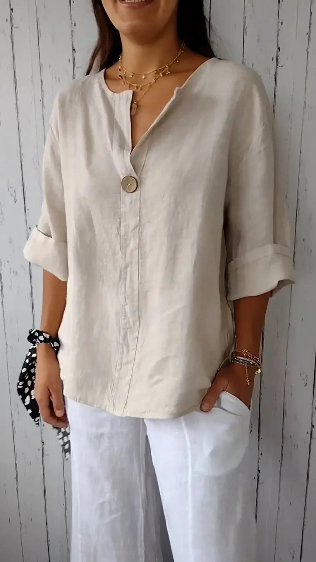 Shaila Blouse | Loose Linen Blouse