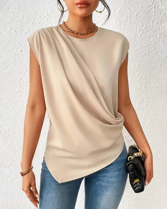 Fashionable Women's Top with Draped Details