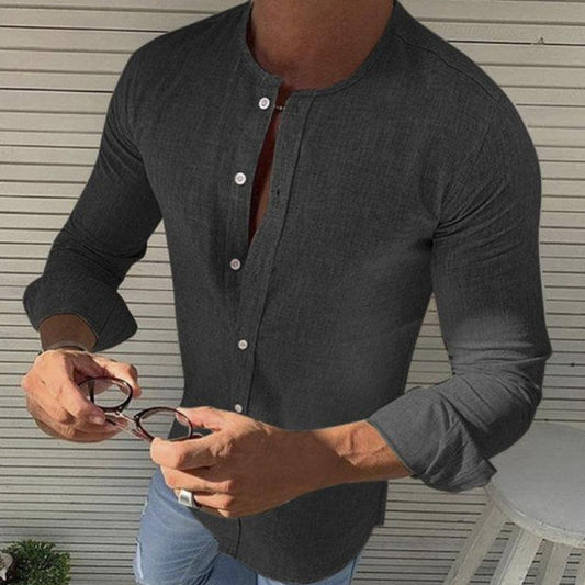 Stylish long-sleeved cotton shirt for men