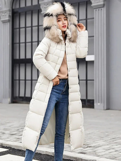 Padded ladies' coat with belt