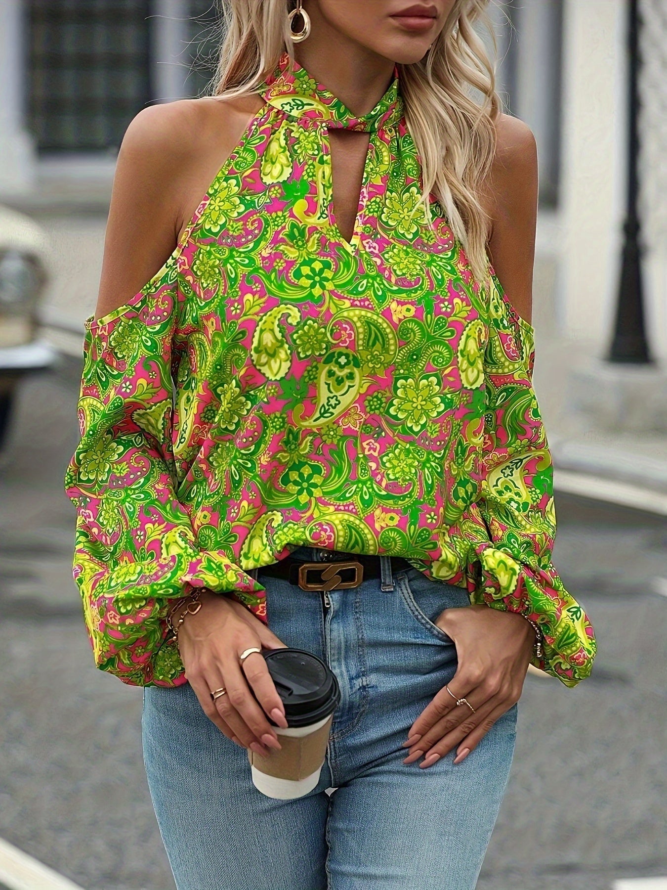 Maricel - Paisley-print halter-neck blouse