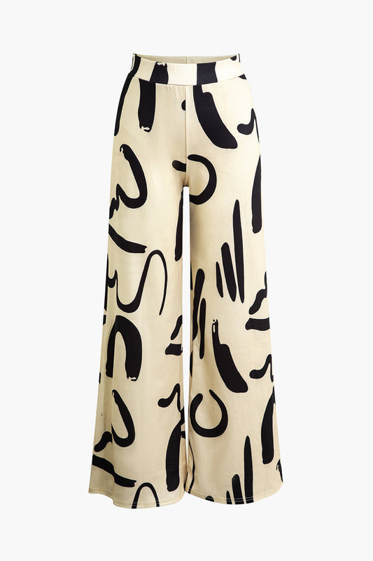 Florence - Wide-leg pants with abstract print