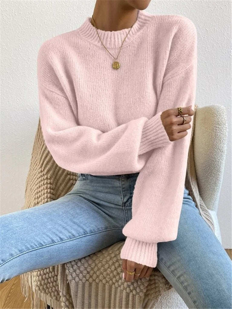 Women's elegant stand-up collar sweater