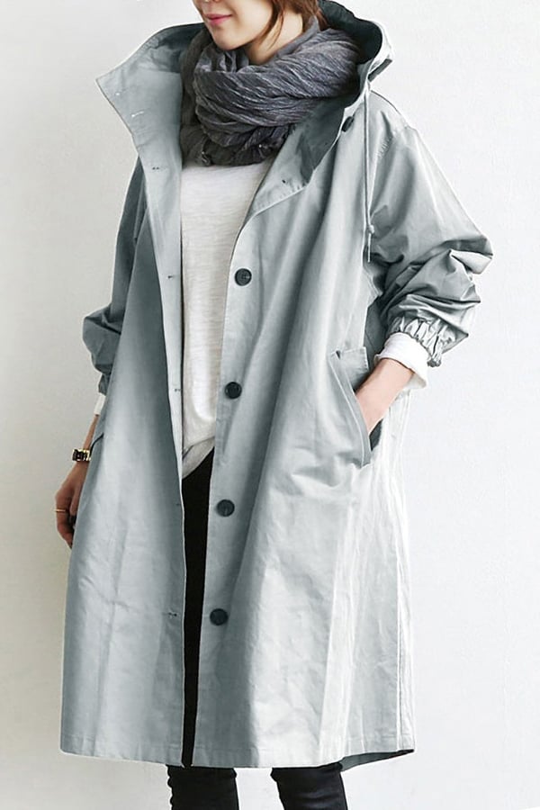 Women's oversized waterproof hooded jacket