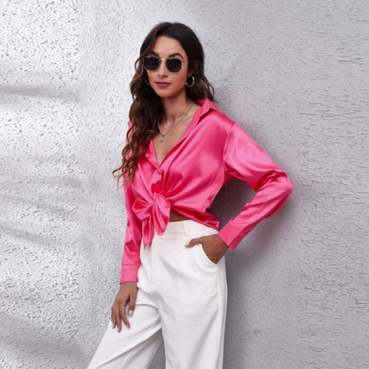 Eva | Summer satin women's blouse