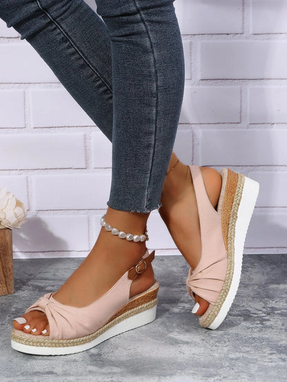 Alba - Wedge sandals with buckle fastening