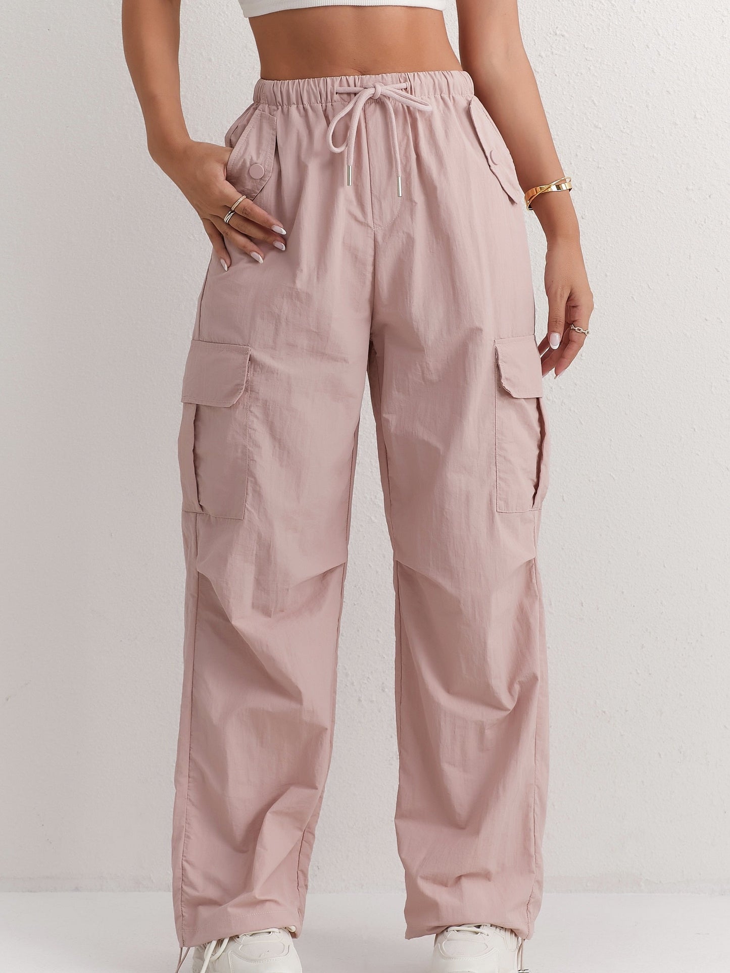 Solène - Stylish and Comfortable Pink Cargo Pants for Women