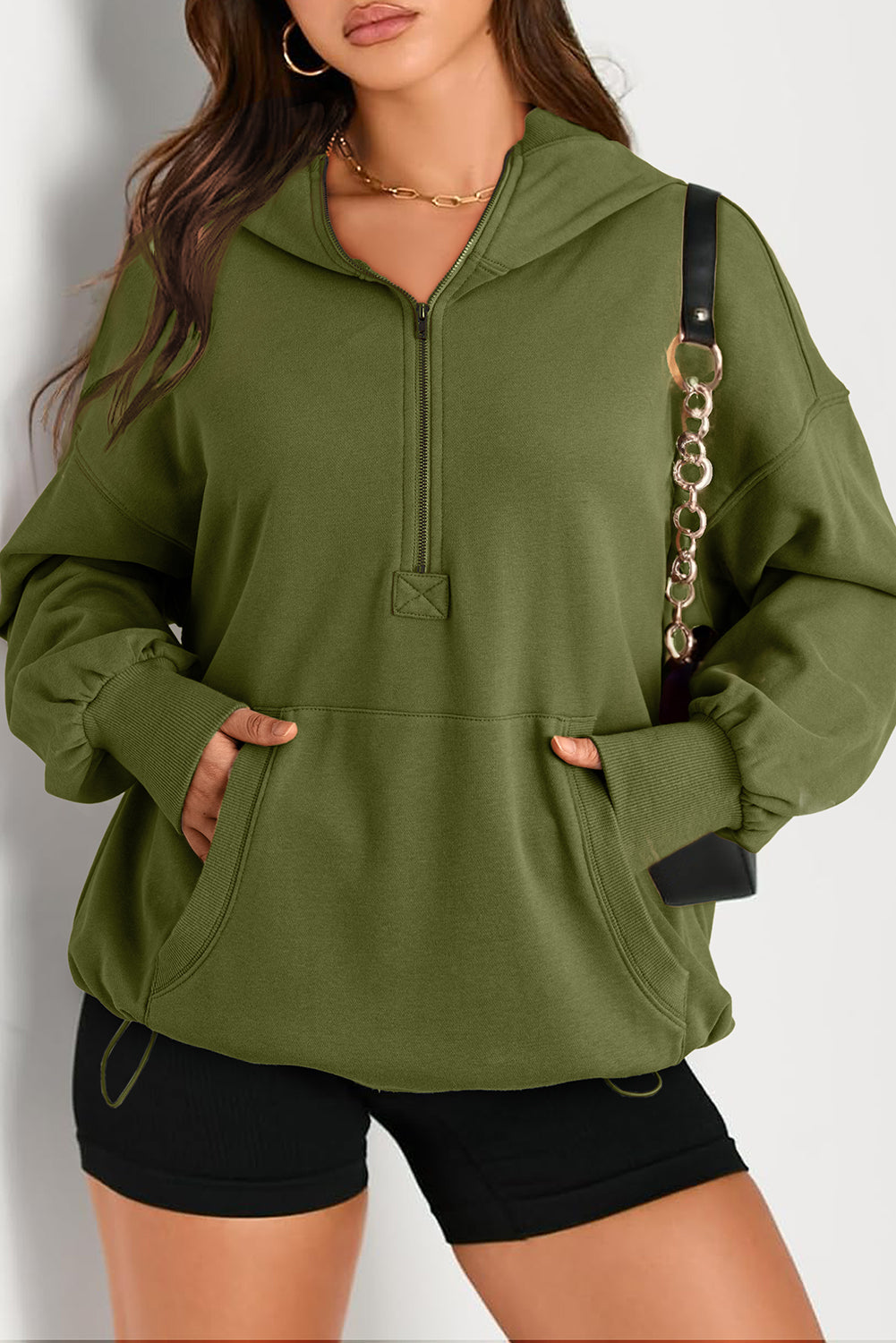 Nadja | Urban loose jumper with zip and hood