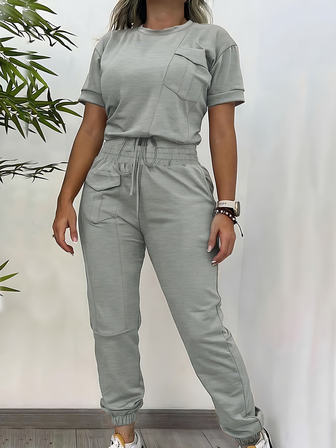 Jess-Mode - Casual fall two-piece jogger and top set for women