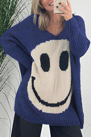 Smiley sweater for women