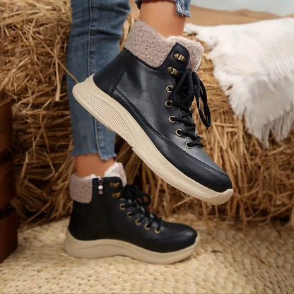 Casual Winter Boots for Women with Fleece and Thickening for Warmth and Comfort