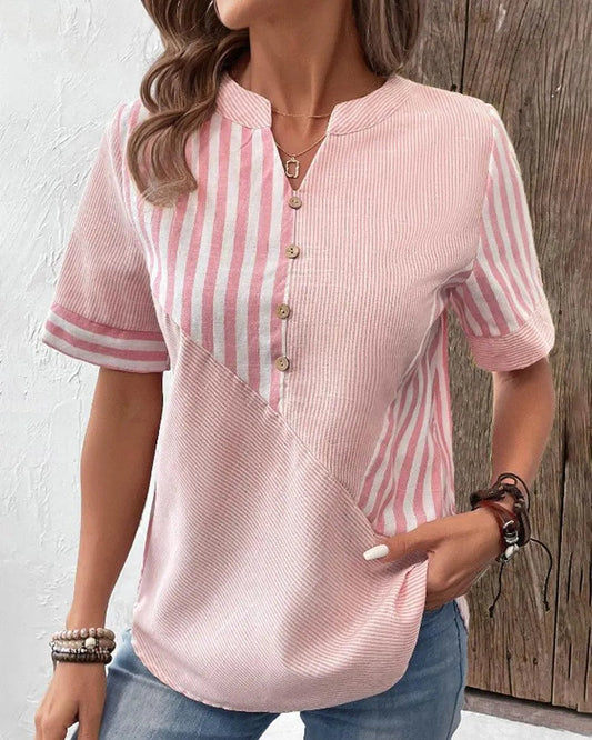 Blouse - Stripes - Airy Cotton - Perfect for Everyday Use