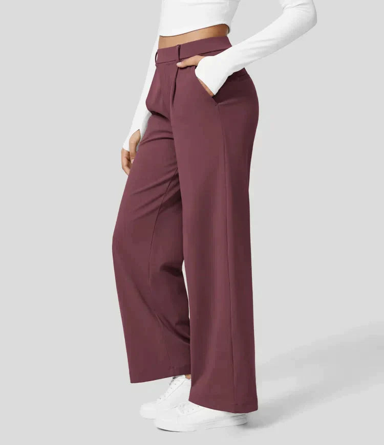 Seraphine - High-waisted stretch pants with straight leg