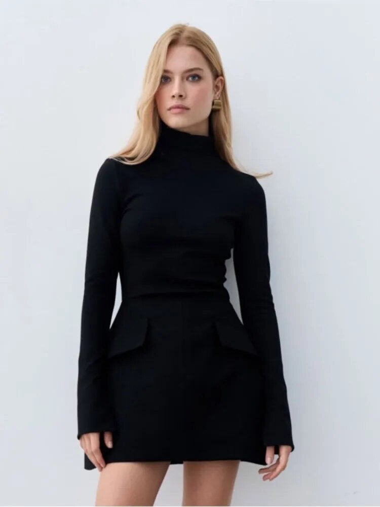 Marit - Women's turtleneck mini dress