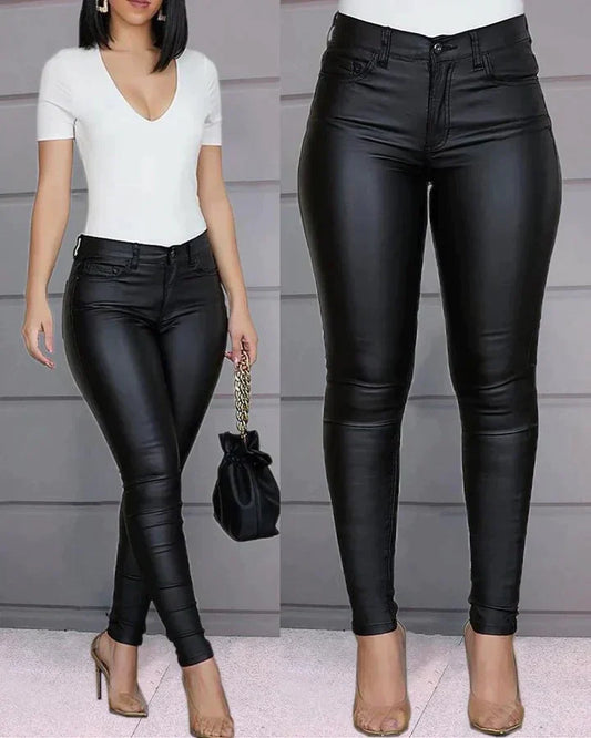 Stretch faux leather trousers - Croa