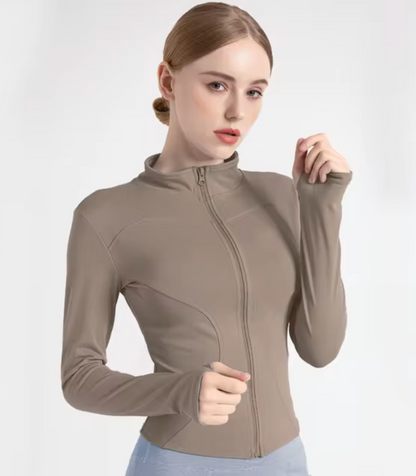 - Slim-fit yoga top with long sleeves