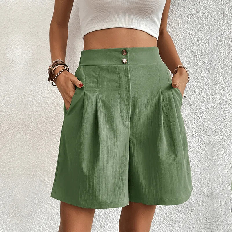 Shorts Ladies - Fashionable - High Waist, Lightweight, Breathable - Ideal for Summer