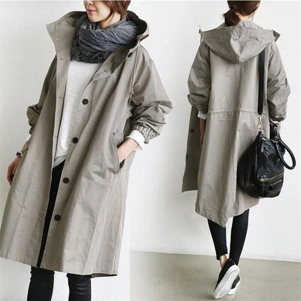 Women's oversized waterproof hooded jacket