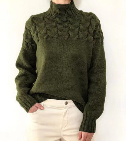 Fleuron | Ladies Pattern Turtleneck Sweater | Elegante