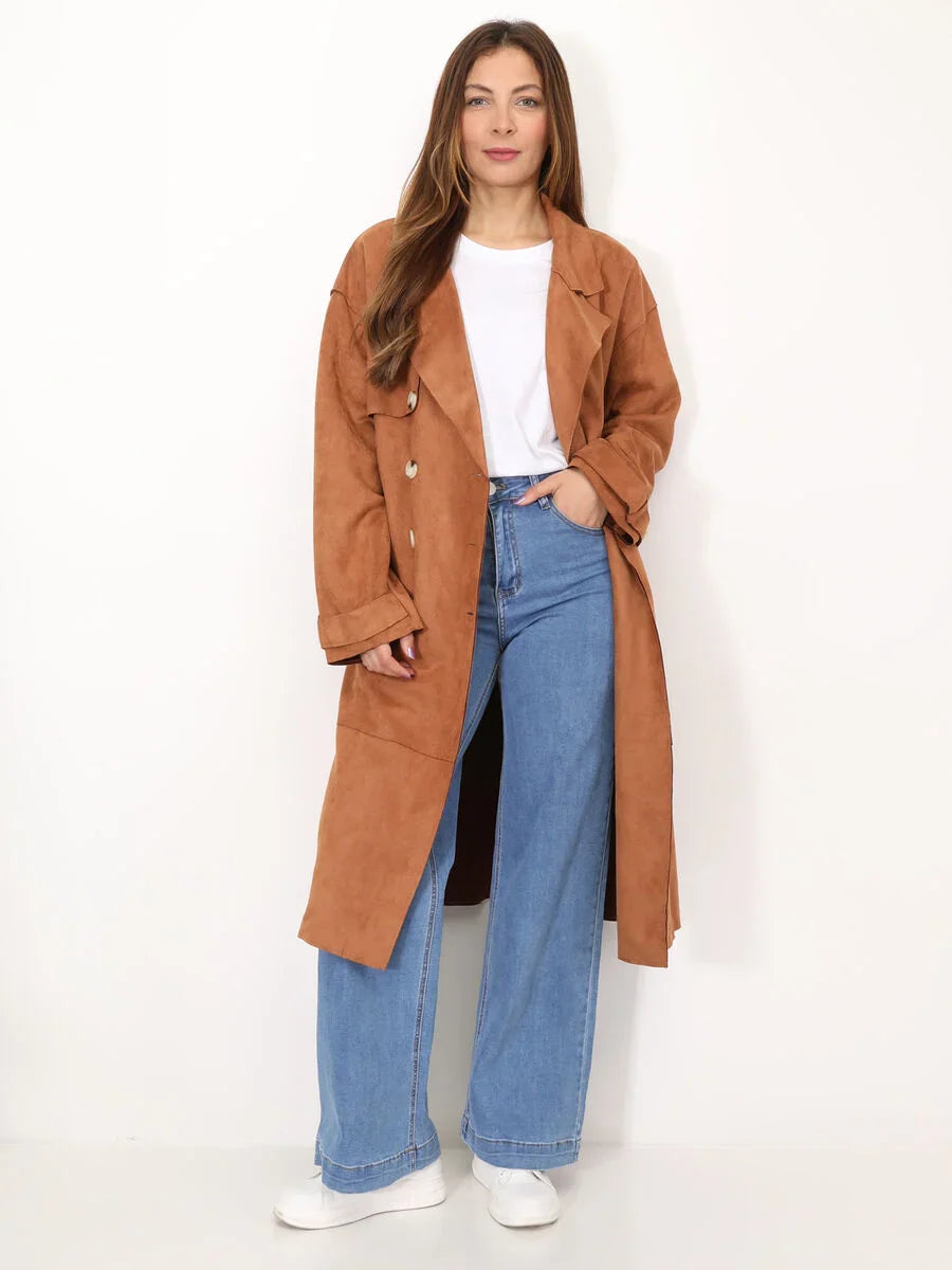 Classic winter trench coat in suede - Ada