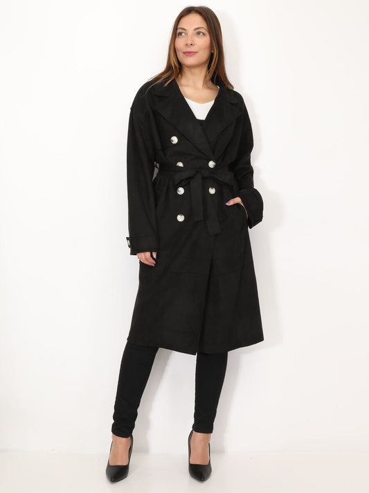 Classic winter trench coat in suede - Ada