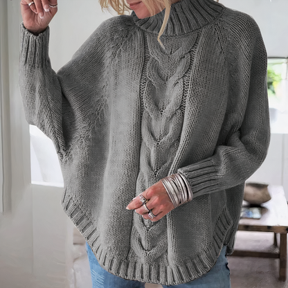 Knitted sweater with batwing sleeves - Ariah