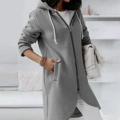 Long hoodie with zipper - Alba