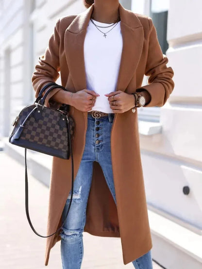 Long wool blend coat for women - Aldea