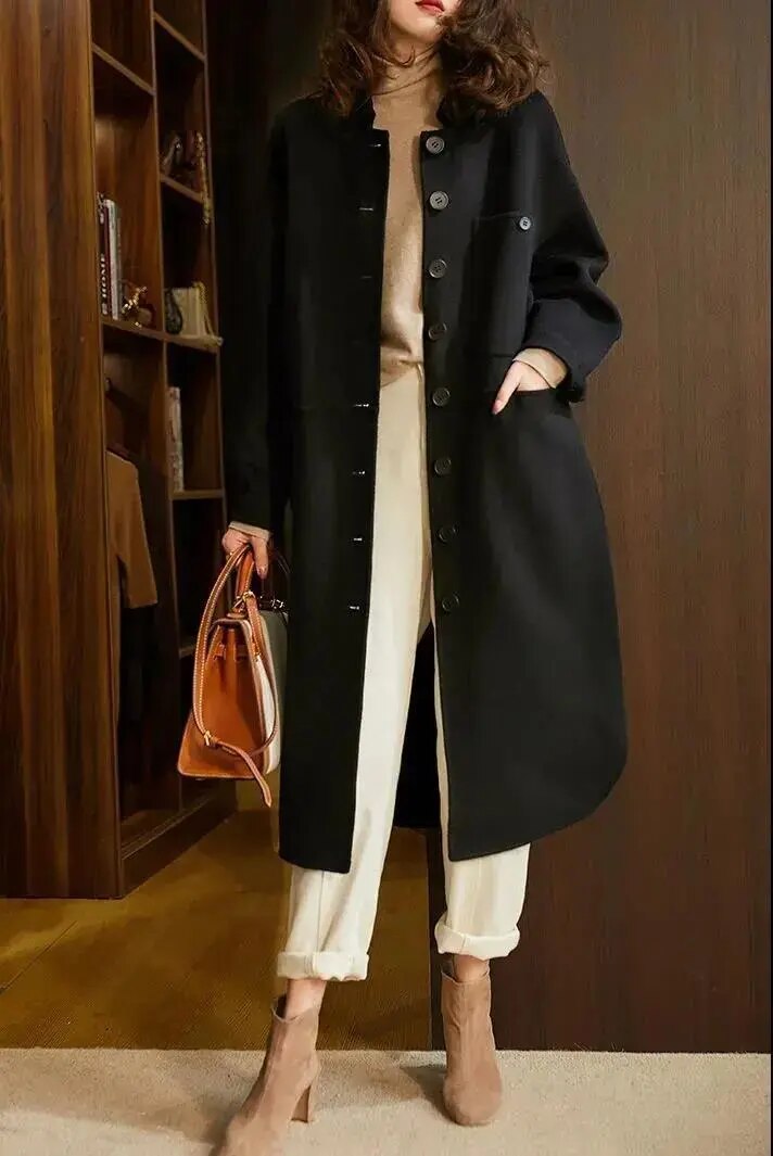 Elegant long winter coat - Annabella