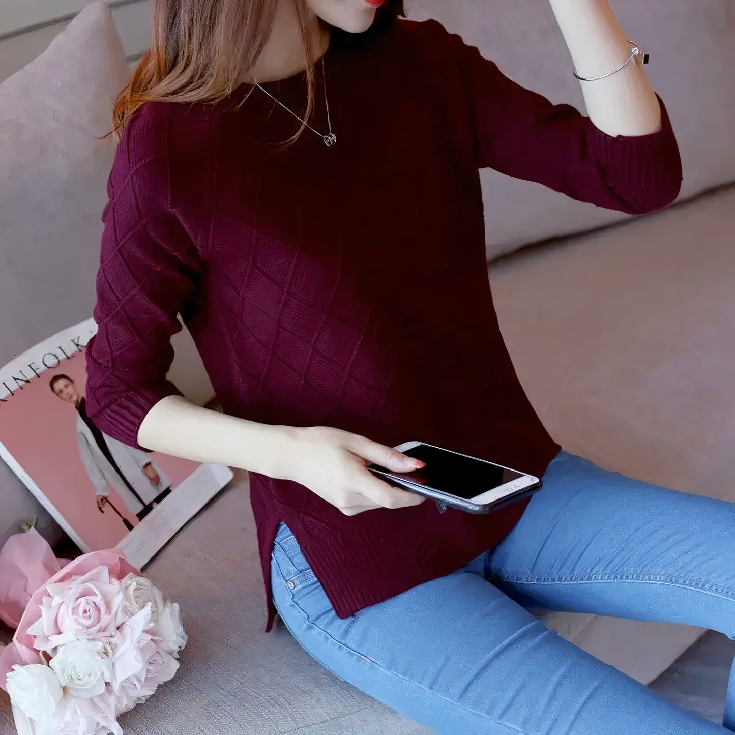 Winter knitted sweater - Annie