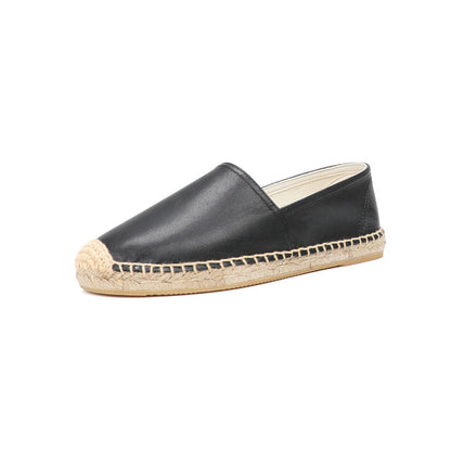 Esmee | Flat leather espadrilles in ballet style