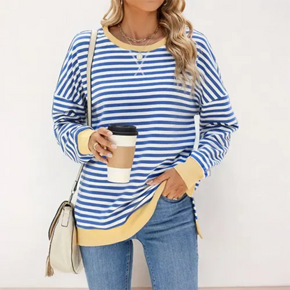 Adalenevin | Ladies Casual Striped Sweater | Warm