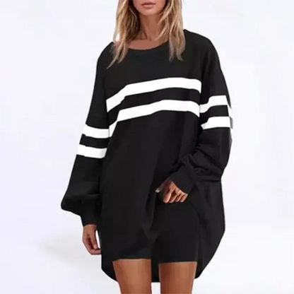 Striped oversized sweater for ladies