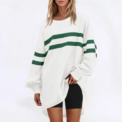 Striped oversized sweater for ladies