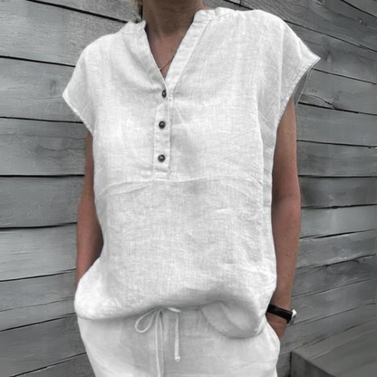 Alisa - Elegant Linen Top